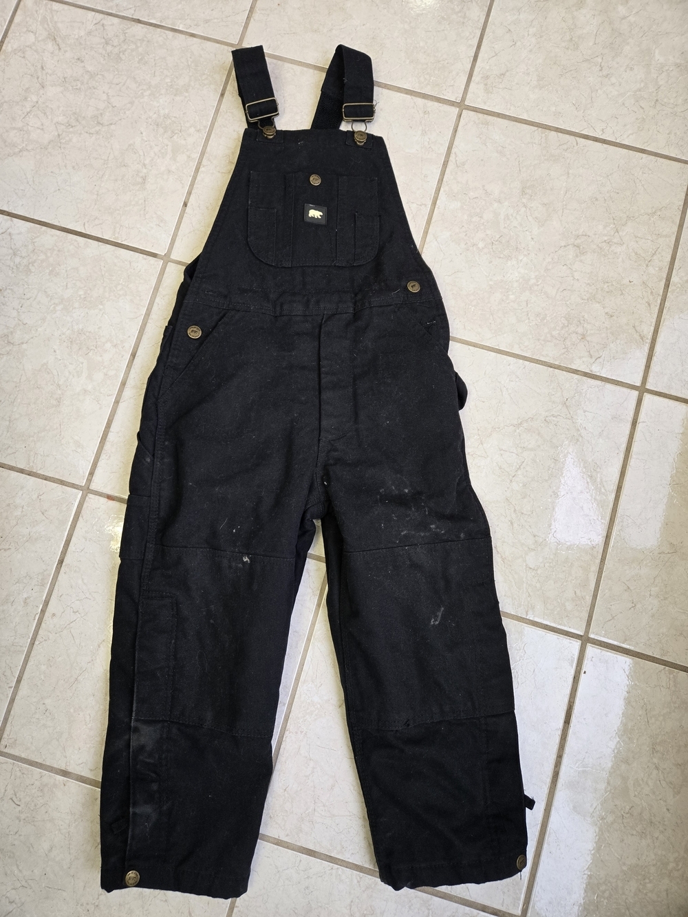 Polar King Black Carpenter Overalls with Bib Pocket